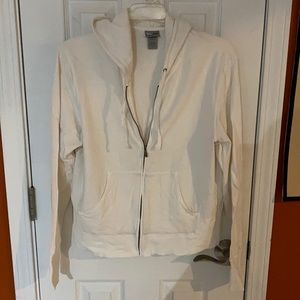 Champion white zip hoodie size L